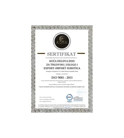 Sertifikat ISO 9001 : 2015